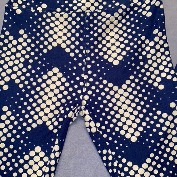 Lularoe Blue Cream Leggings-OS - Picture 1 of 5